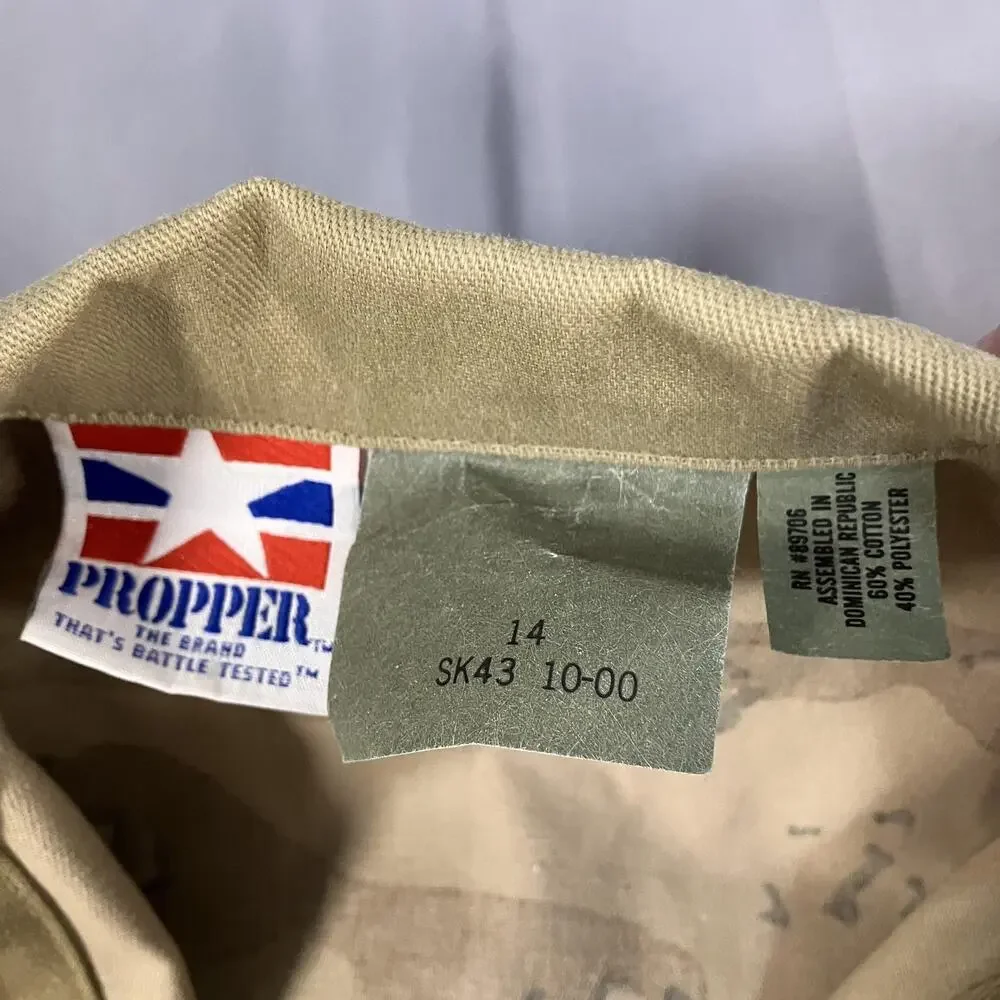 Vintage Propper BDU Jacket Youth 14 Desert‎ Camo Field Shirt 4 Pocket BSA 00s